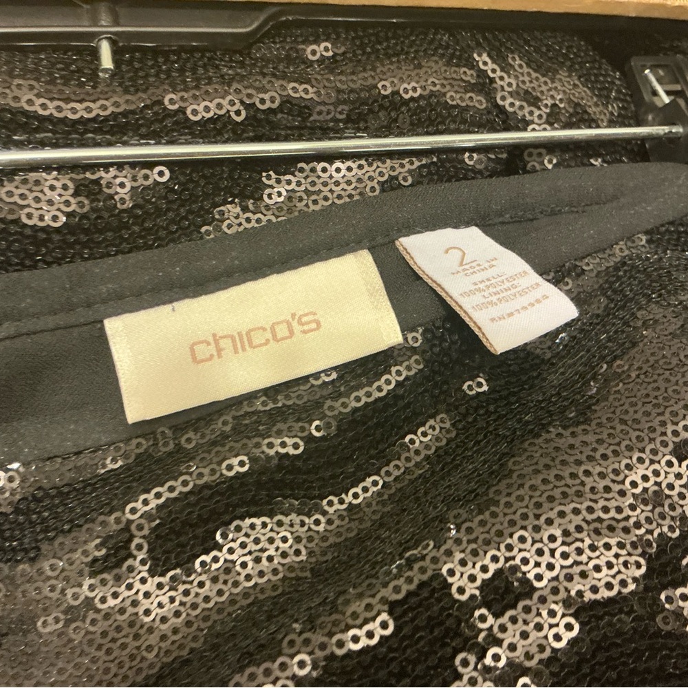 Chicos Sequins Swirl Wide Leg Pant Chico size 2 - Picture 4 of 5